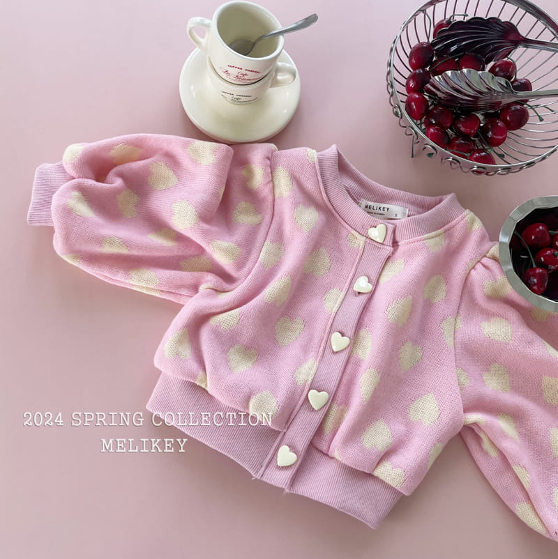 Melikey - Korean Children Fashion - #littlefashionista - Heart Knit Cardigan - 9