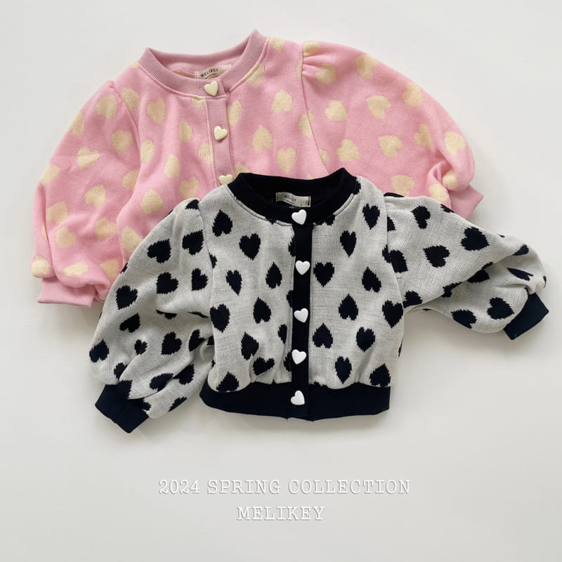Melikey - Korean Children Fashion - #magicofchildhood - Heart Knit Cardigan - 10