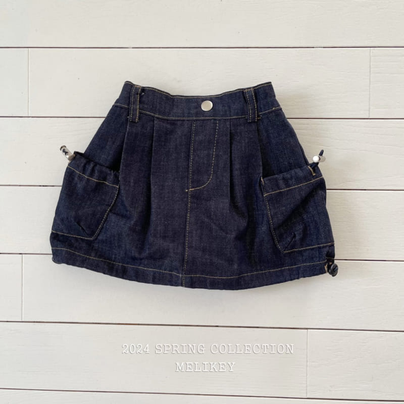 Melikey - Korean Children Fashion - #minifashionista - Denim Pumpkin Pocket Skirt