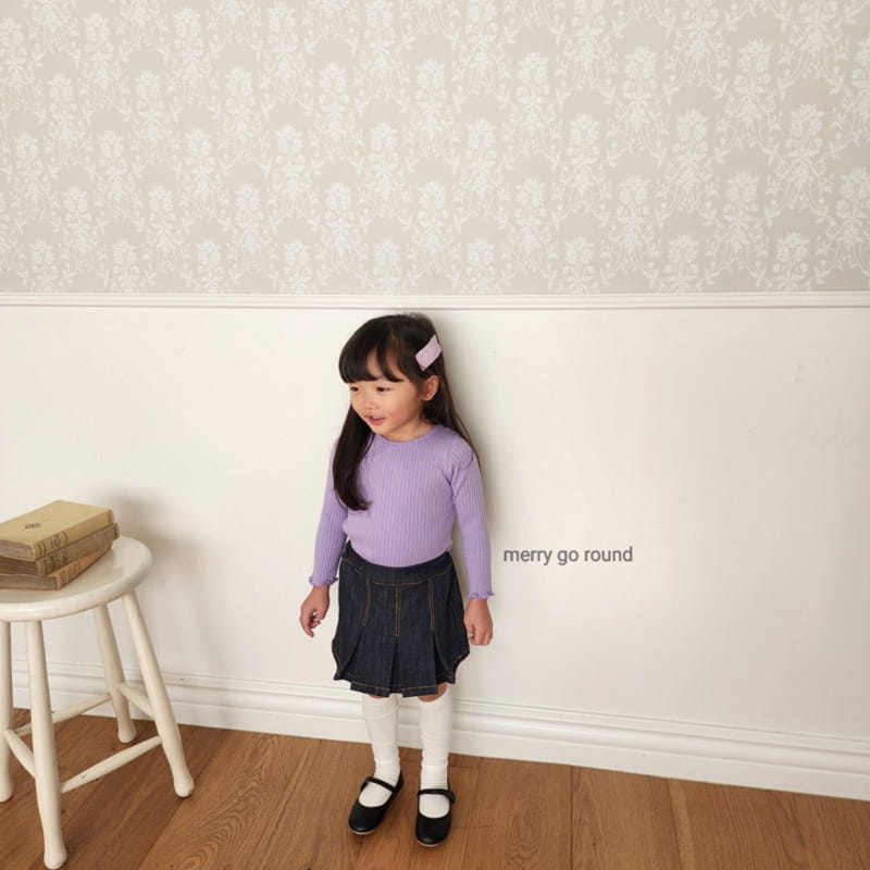 Merry Go Round - Korean Children Fashion - #designkidswear - Rib Ribbon Tee - 8