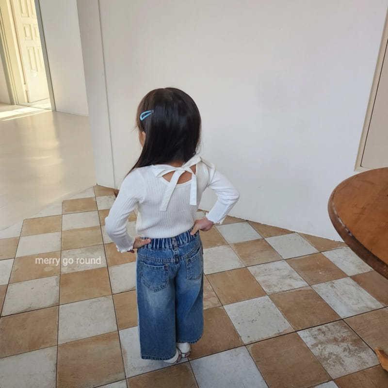 Merry Go Round - Korean Children Fashion - #fashionkids - Wide Denim Pants - 9