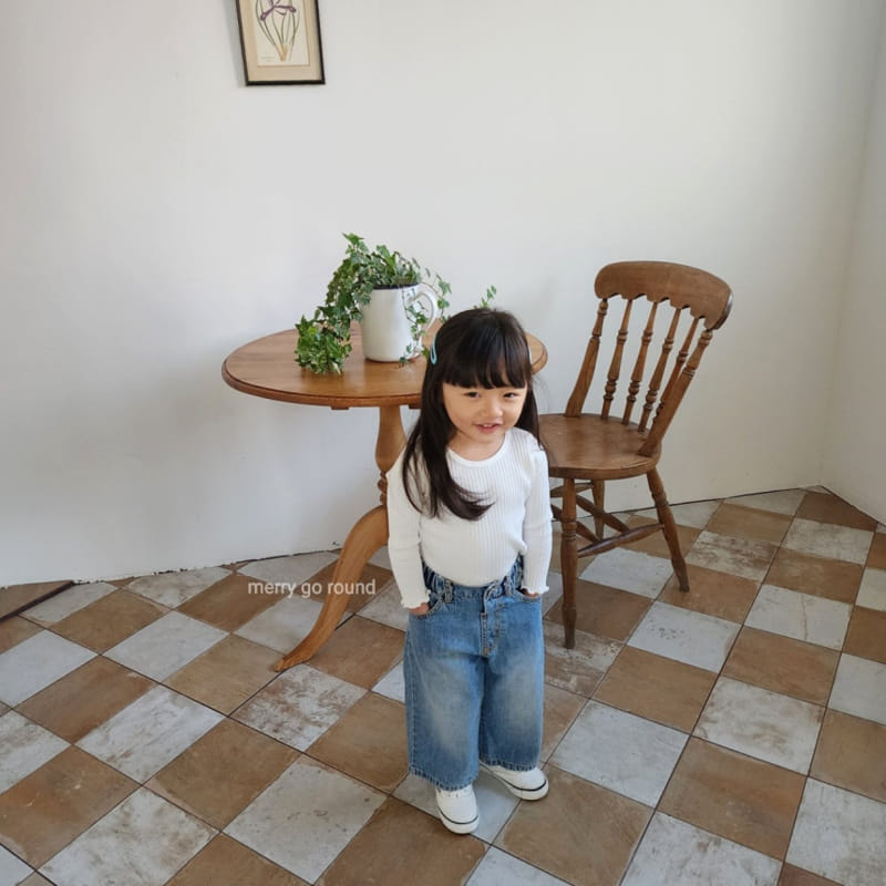 Merry Go Round - Korean Children Fashion - #kidsshorts - Wide Denim Pants - 10