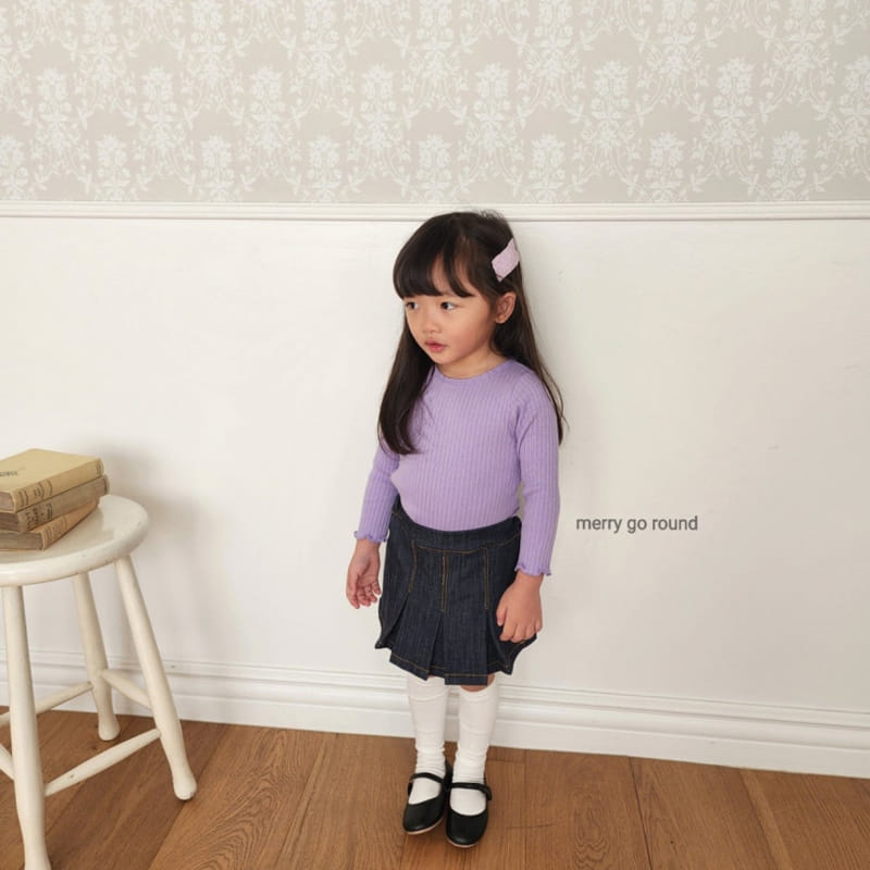 Merry Go Round - Korean Children Fashion - #kidsshorts - Rib Ribbon Tee - 11