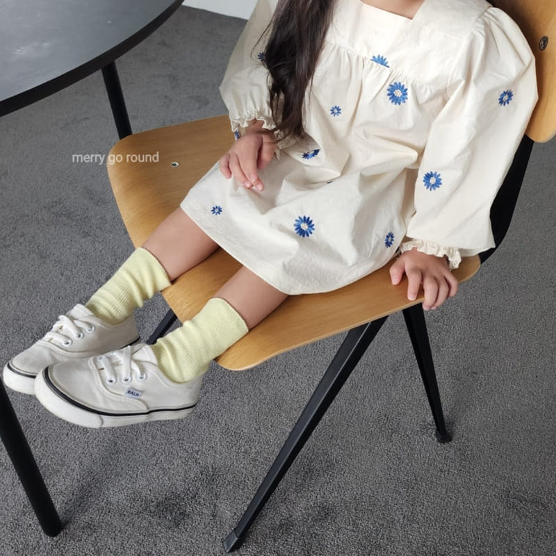 Merry Go Round - Korean Children Fashion - #littlefashionista - Anna Embroidery One-Piece - 2