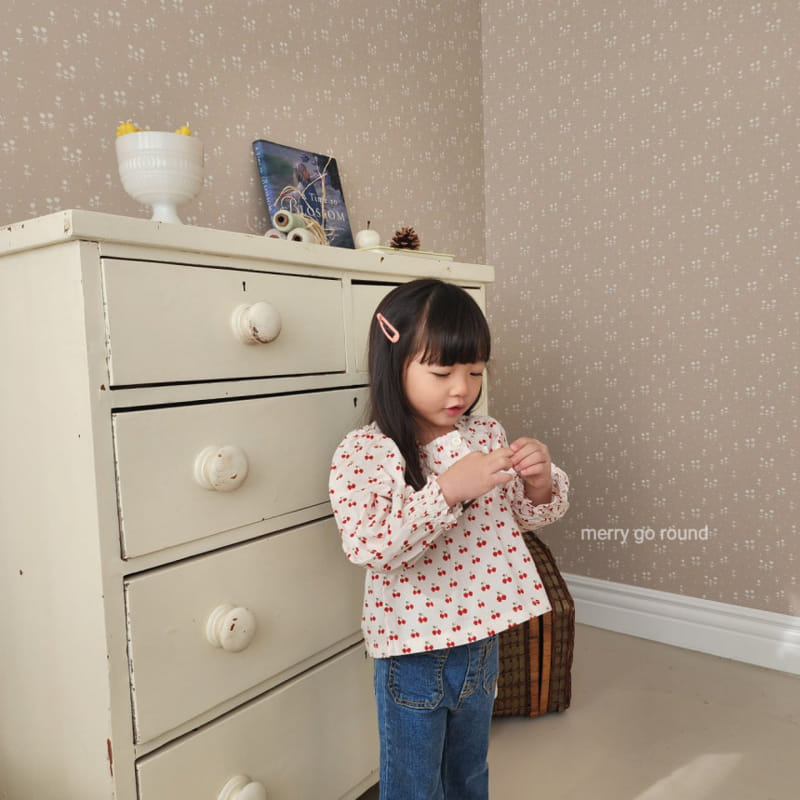 Merry Go Round - Korean Children Fashion - #littlefashionista - Cherry Blouse - 5