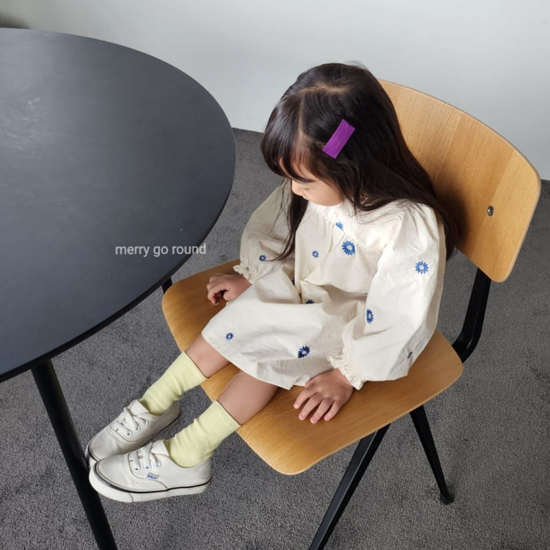 Merry Go Round - Korean Children Fashion - #magicofchildhood - Anna Embroidery One-Piece - 3