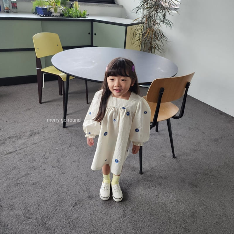 Merry Go Round - Korean Children Fashion - #magicofchildhood - Anna Embroidery One-Piece - 4