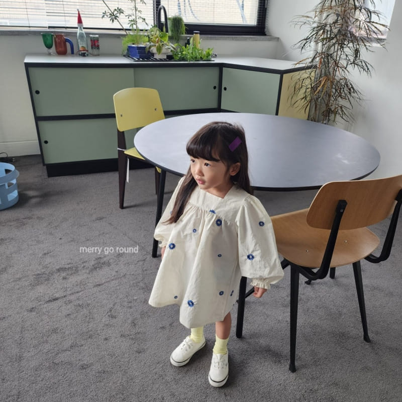 Merry Go Round - Korean Children Fashion - #prettylittlegirls - Anna Embroidery One-Piece - 5