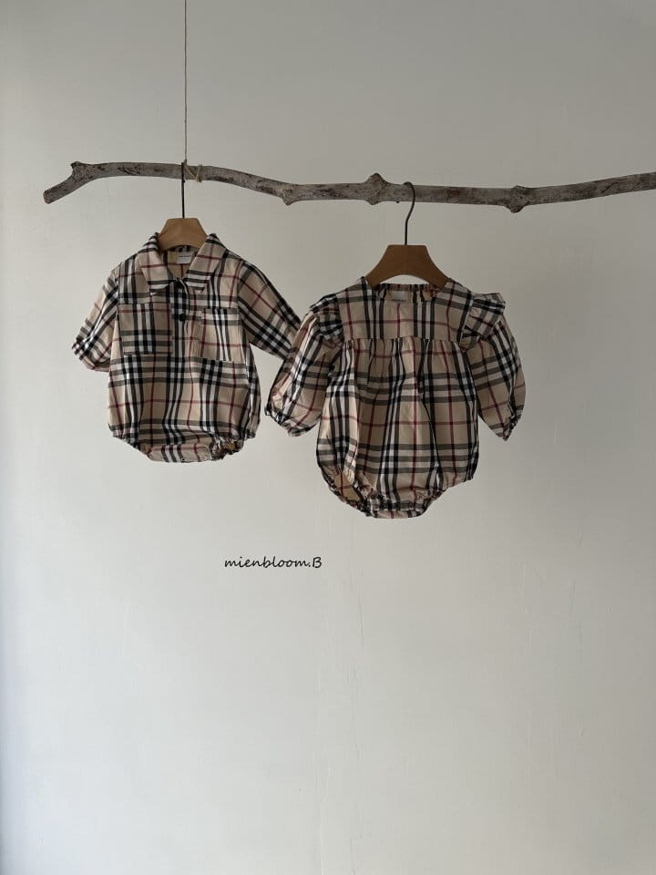 Mienbloom B - Korean Baby Fashion - #babyboutiqueclothing - Bebe London Check Long Sleeves Body Suit - 3