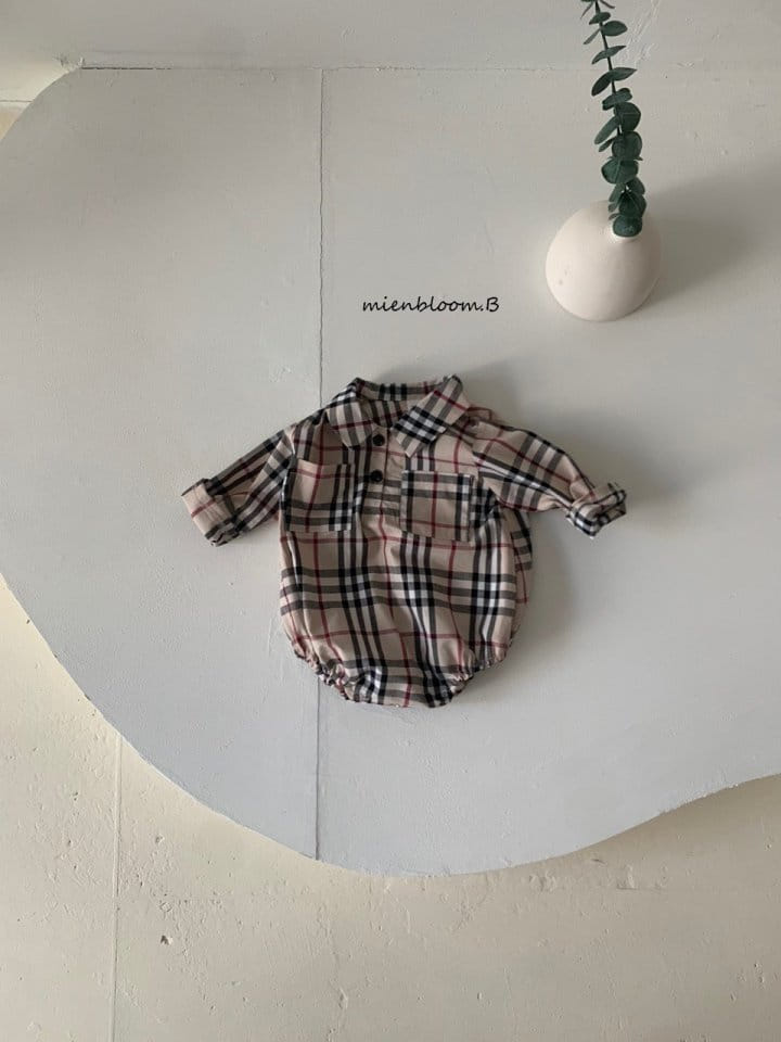 Mienbloom B - Korean Baby Fashion - #babyboutiqueclothing - Bebe London Check Long Sleeves Body Suit - 4