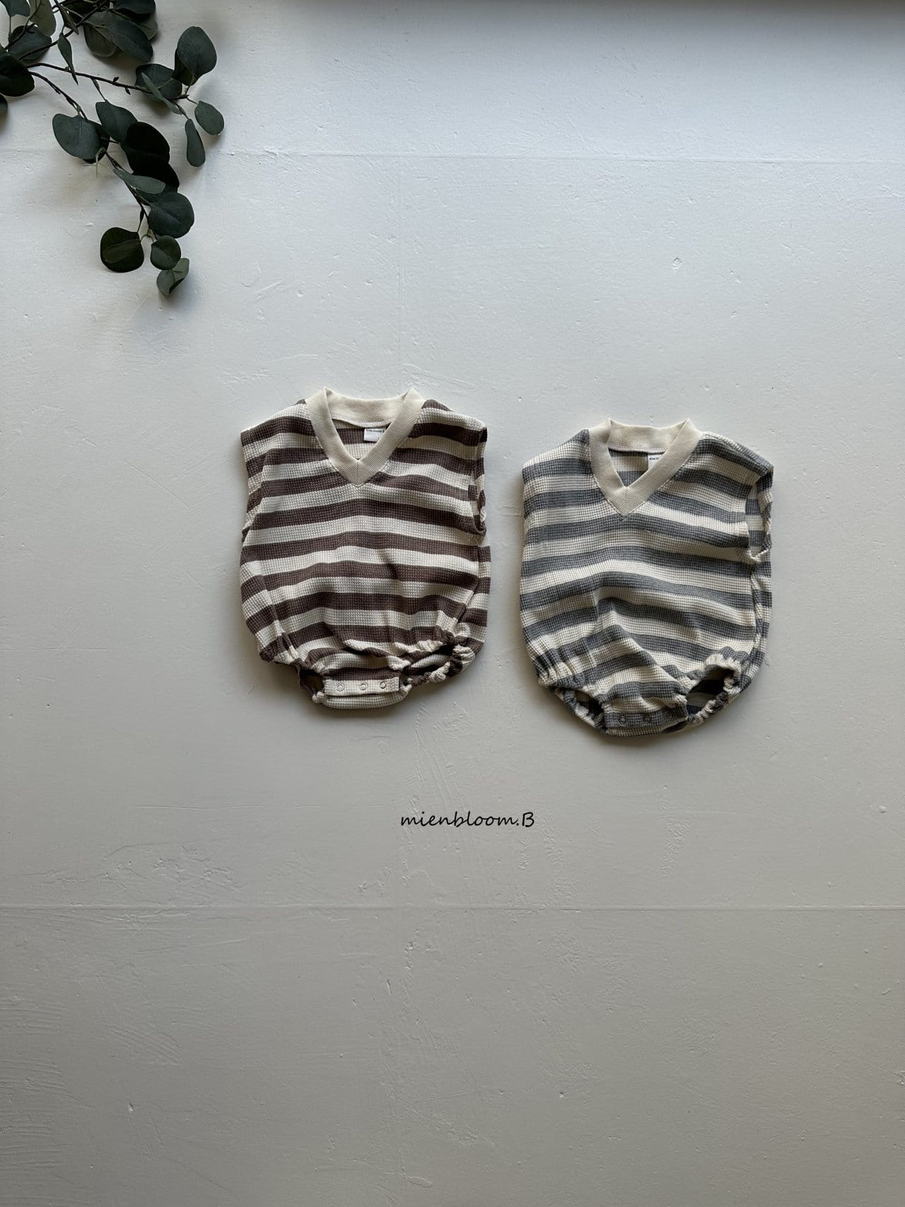 Mienbloom B - Korean Baby Fashion - #babyfever - Bebe Waffle Vest Body Suit - 4