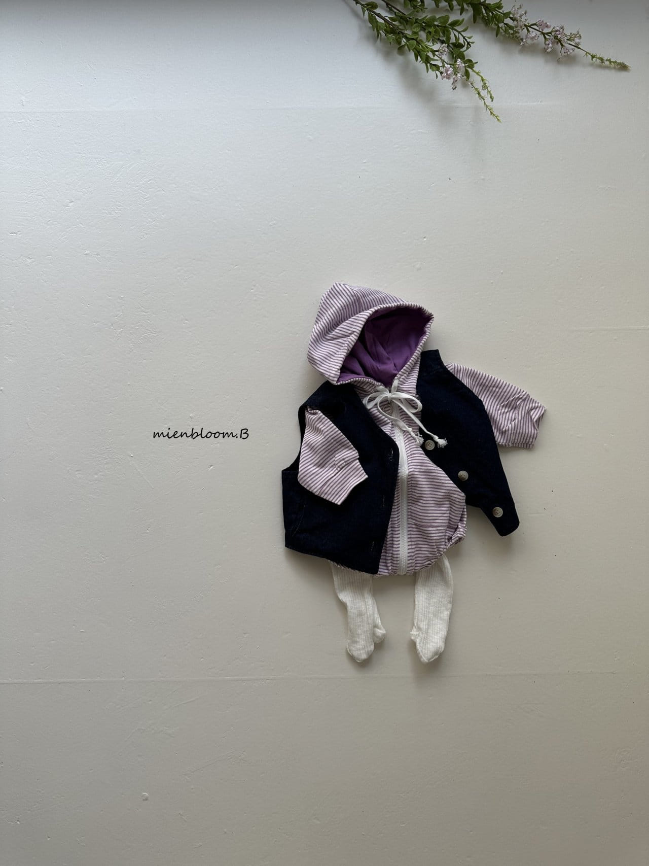 Mienbloom B - Korean Baby Fashion - #babyoninstagram - Bebe Hoody Zip Up ST Body Suit - 8