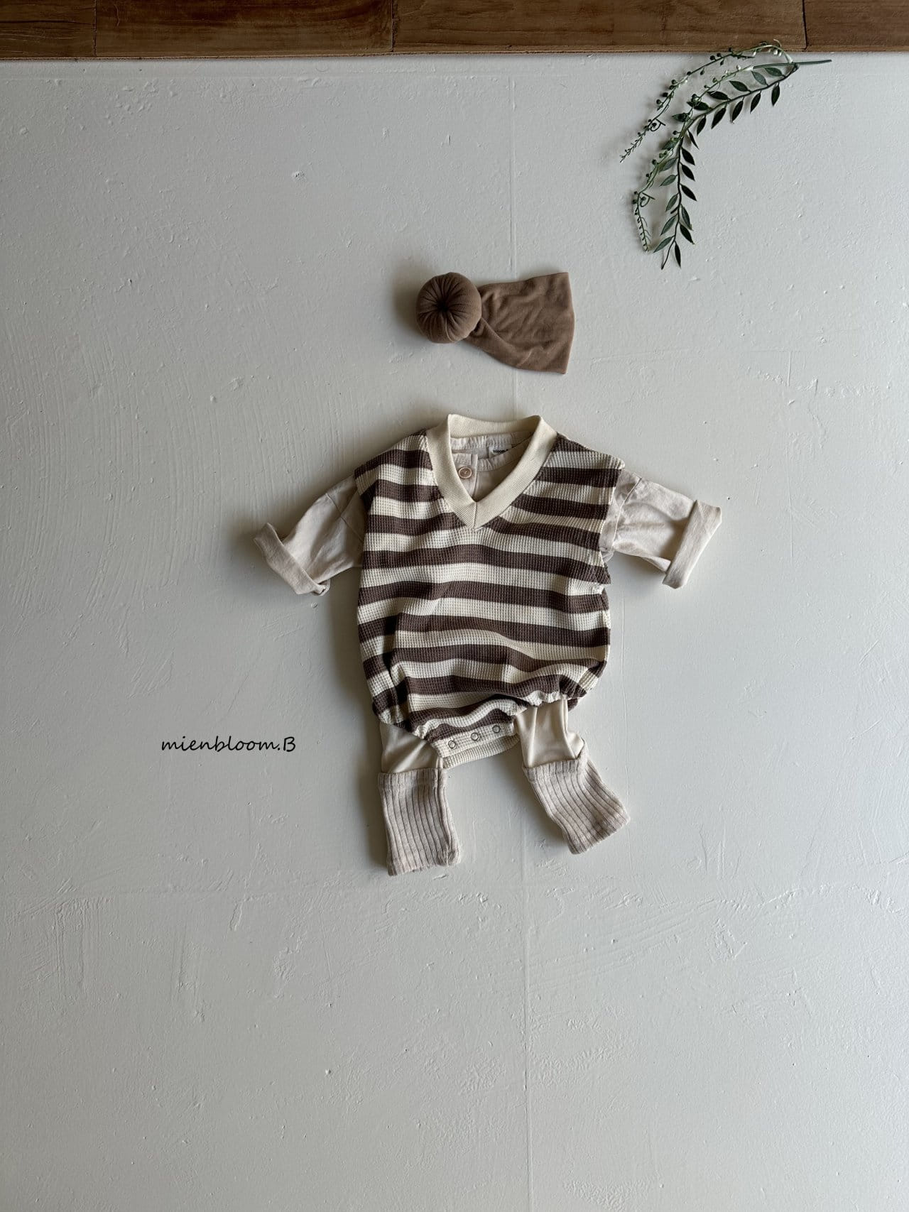 Mienbloom B - Korean Baby Fashion - #babyoninstagram - Bebe Waffle Vest Body Suit - 6