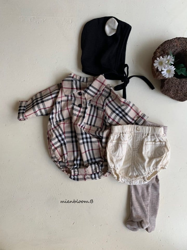 Mienbloom B - Korean Baby Fashion - #babyoninstagram - Bebe London Check Long Sleeves Body Suit - 9