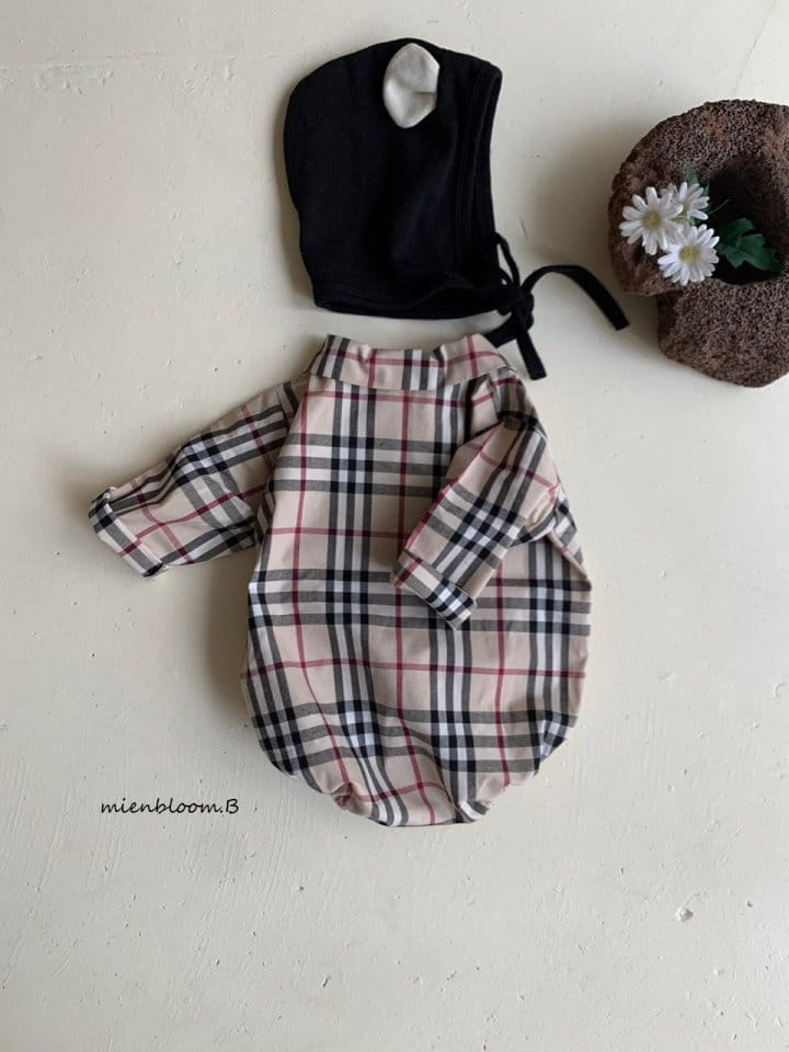 Mienbloom B - Korean Baby Fashion - #babyootd - Bebe London Check Long Sleeves Body Suit - 10