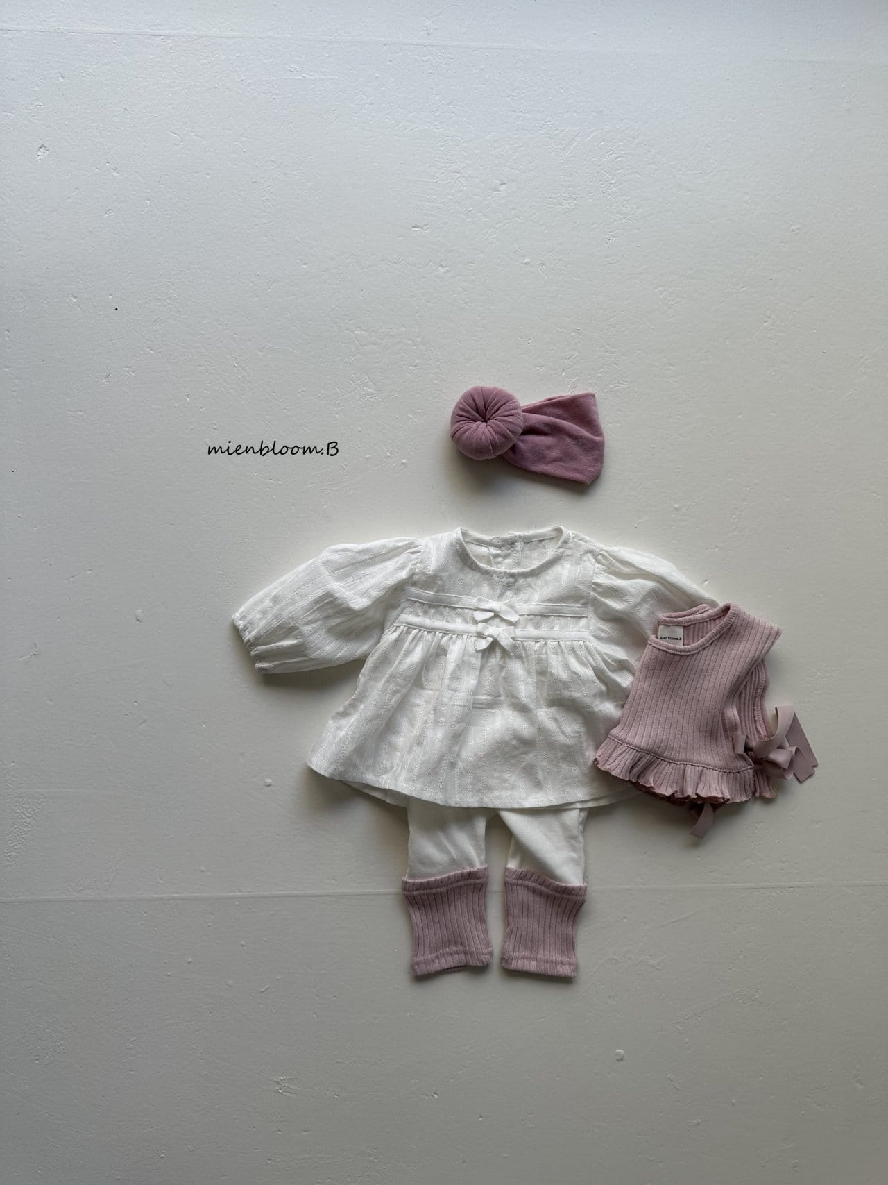 Mienbloom B - Korean Baby Fashion - #babyoutfit - Bebe Lime Blanc Blouse