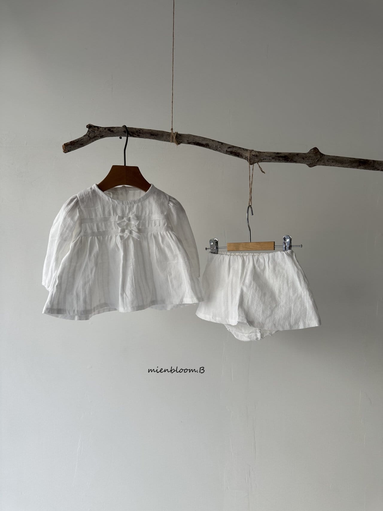 Mienbloom B - Korean Baby Fashion - #babyoutfit - Bebe Lime Blanc Blouse - 2