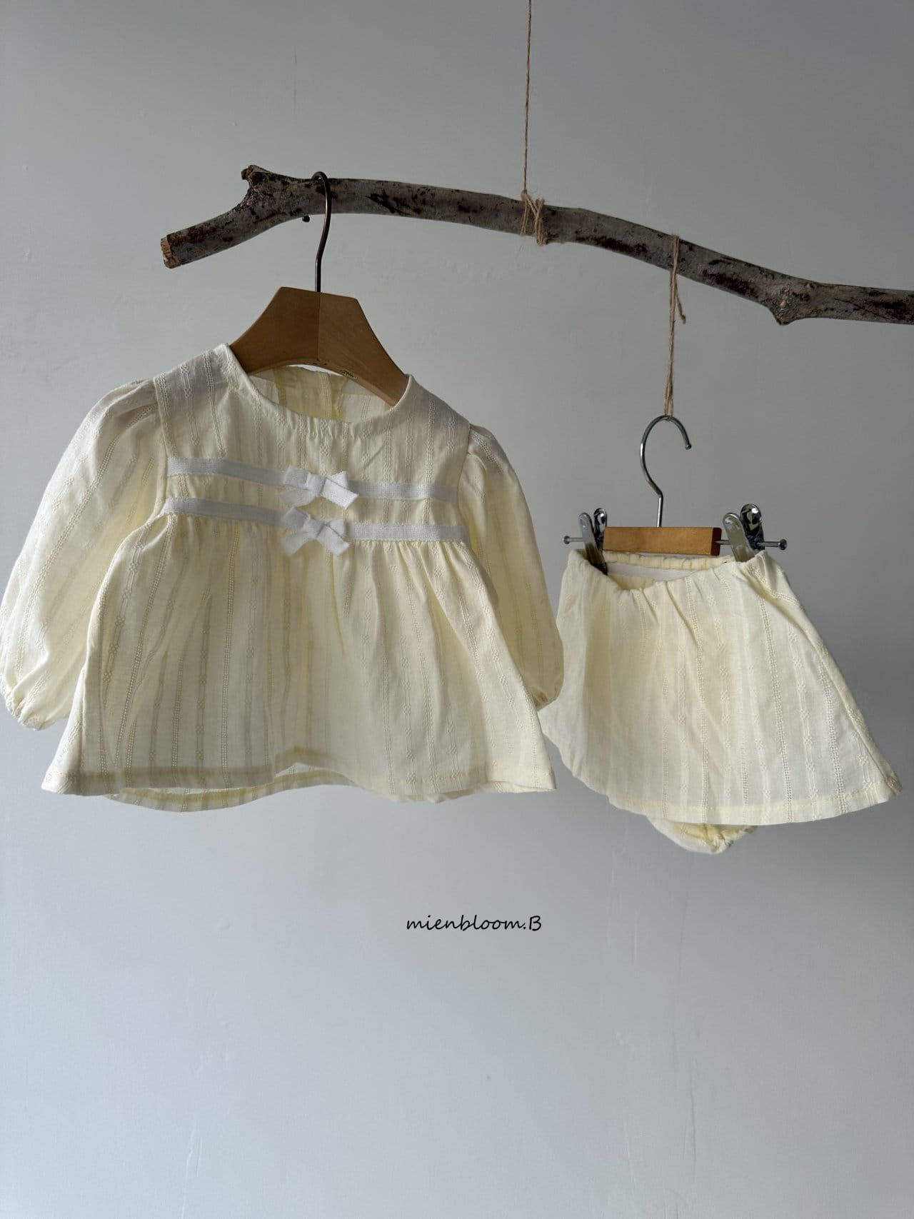 Mienbloom B - Korean Baby Fashion - #babywear - Bebe Lime Blanc Blouse - 4