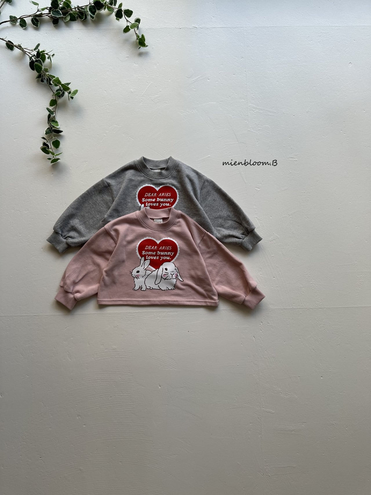 Mienbloom B - Korean Children Fashion - #todddlerfashion - Heart Rabbit Sweatshirt - 3