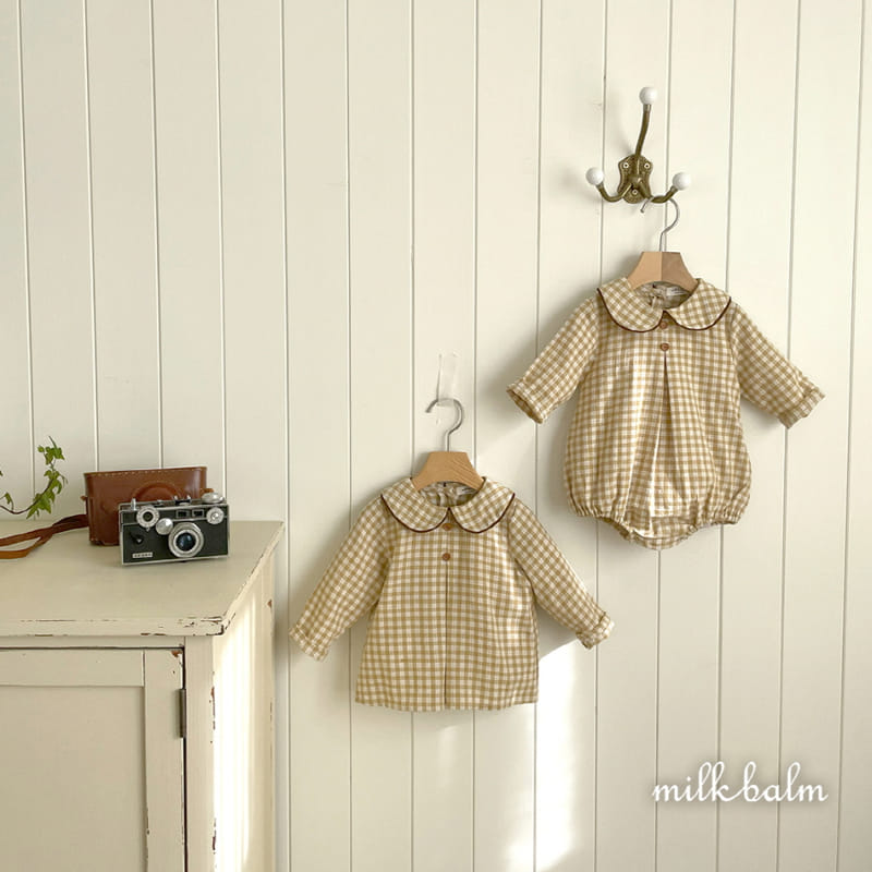 Milk Balm - Korean Baby Fashion - #babyboutique - Rea Check Body Suit