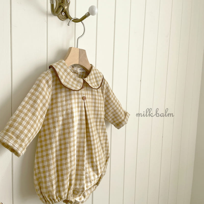 Milk Balm - Korean Baby Fashion - #babyclothing - Rea Check Body Suit - 4