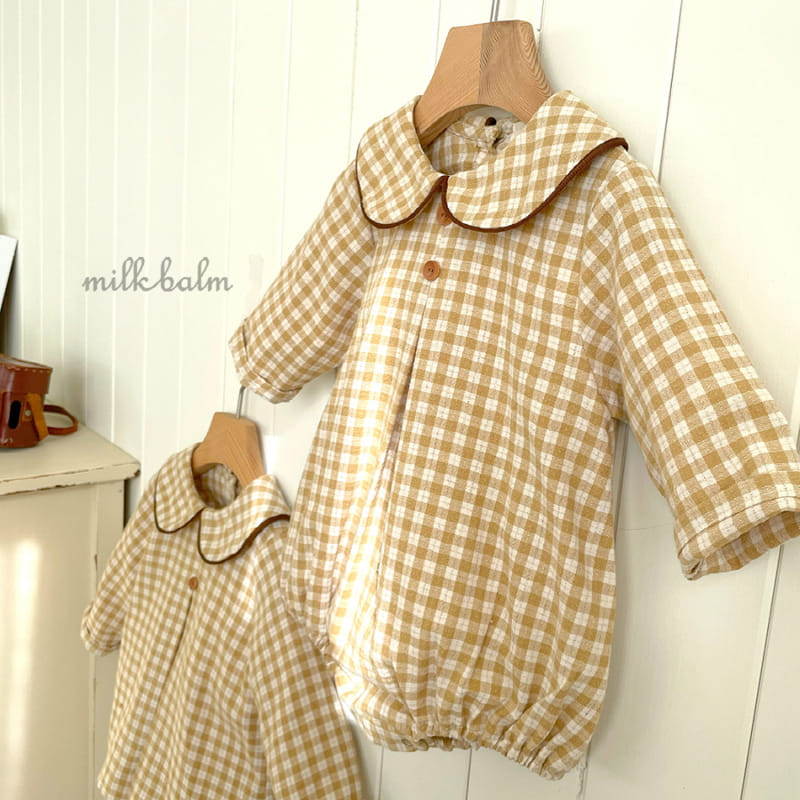 Milk Balm - Korean Baby Fashion - #babyfever - Rea Check Body Suit - 5
