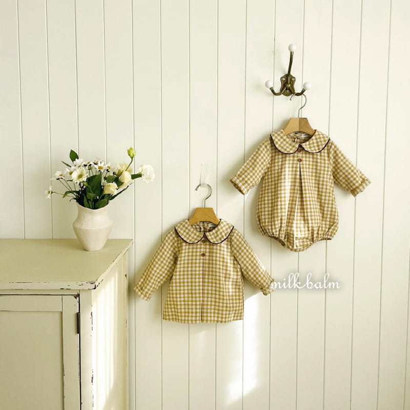 Milk Balm - Korean Baby Fashion - #babyoutfit - Rea Check Body Suit - 11