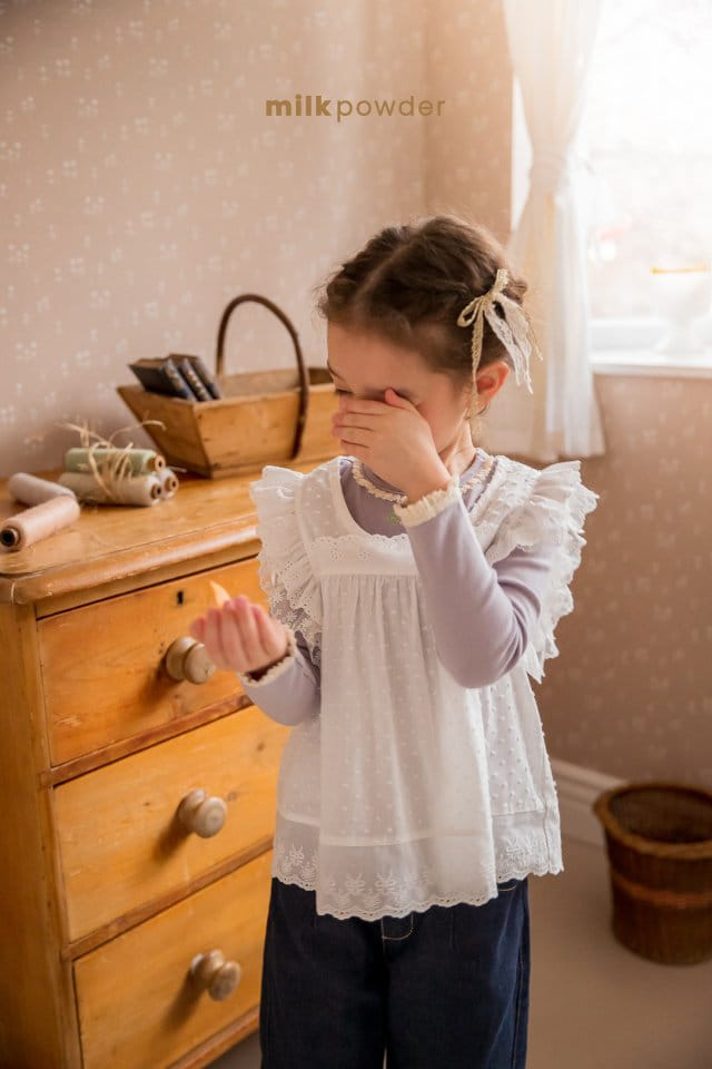 Milk Powder - Korean Children Fashion - #childrensboutique - Softly Lace Vest - 3