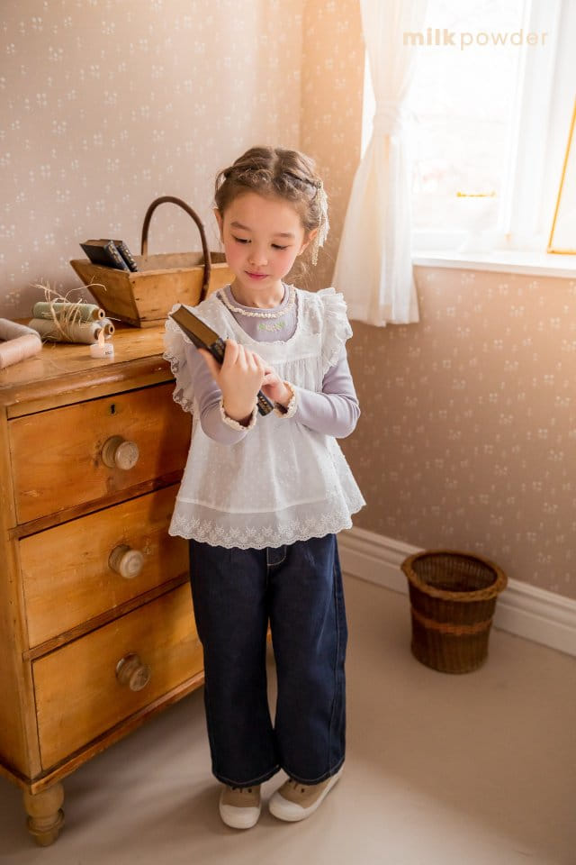 Milk Powder - Korean Children Fashion - #childrensboutique - Softly Lace Vest - 4