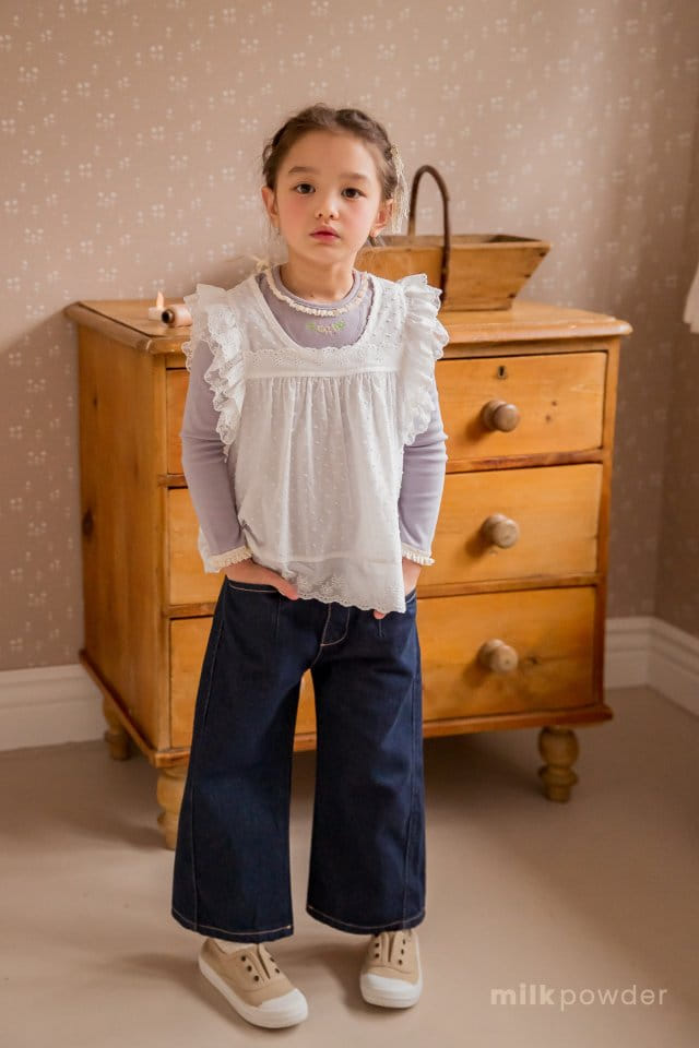 Milk Powder - Korean Children Fashion - #kidsshorts - Softly Lace Vest - 7