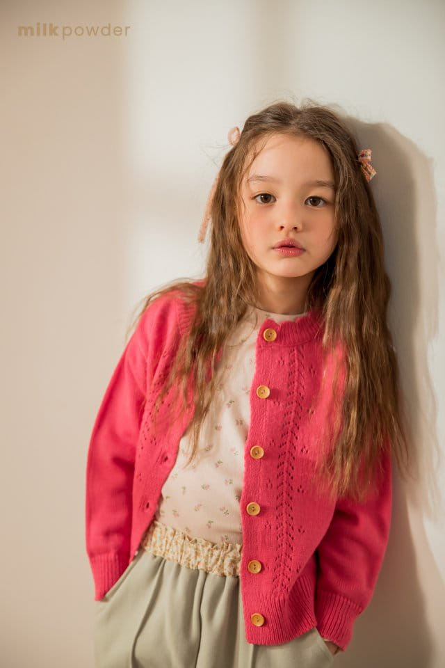 Milk Powder - Korean Children Fashion - #kidsshorts - Bom Bom Knit Cardigan