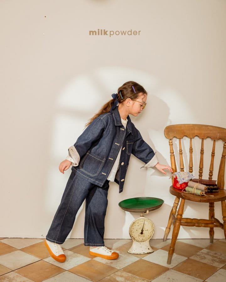 Milk Powder - Korean Children Fashion - #kidsstore - Curve Denim Pants - 3