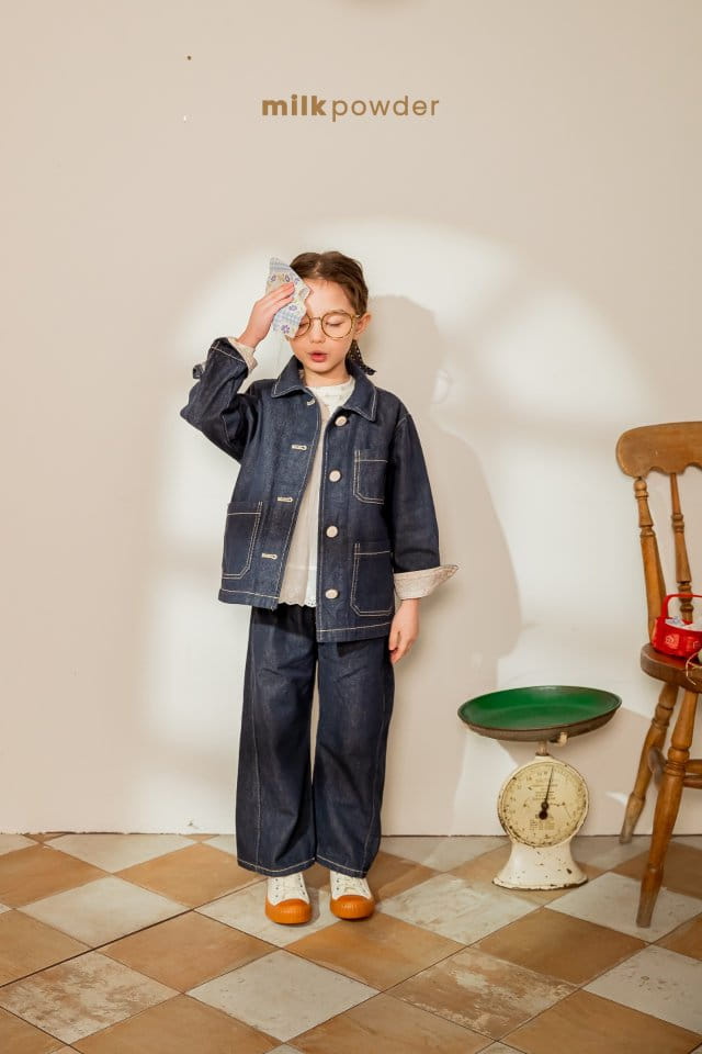 Milk Powder - Korean Children Fashion - #littlefashionista - Curve Denim Pants - 6