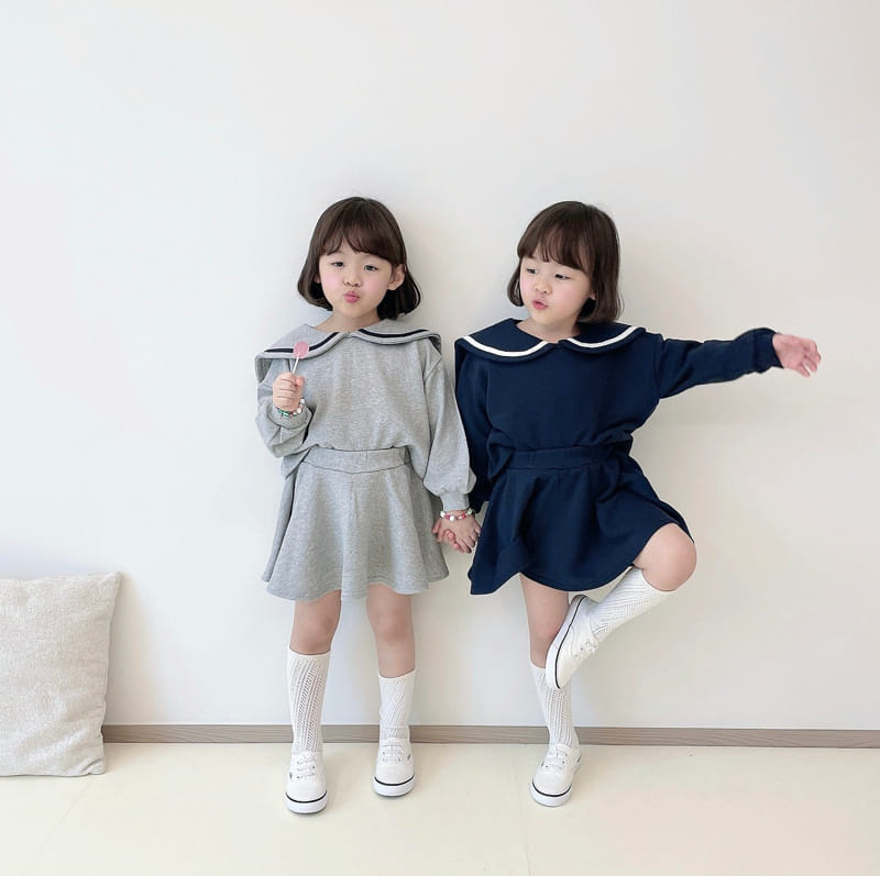 Million Dollar Baby - Korean Children Fashion - #fashionkids - Sailor Skirt Top Bottom Set - 10