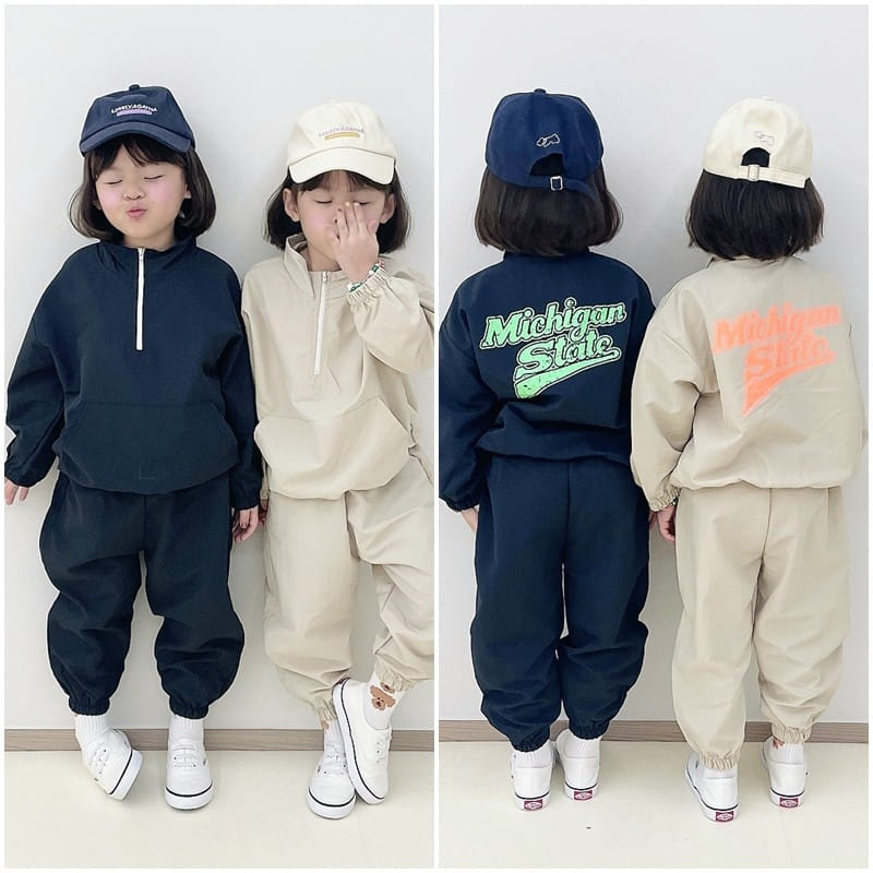 Million Dollar Baby - Korean Children Fashion - #minifashionista - Anorak Pants Top Bottom Set