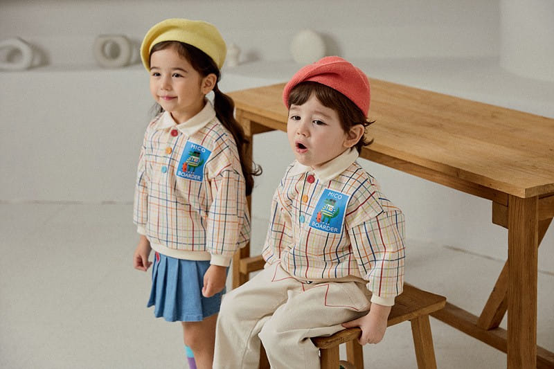 Mimico - Korean Children Fashion - #childrensboutique - Collar Check Tee - 4