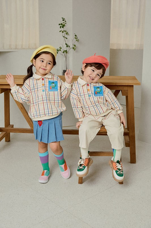 Mimico - Korean Children Fashion - #discoveringself - Collar Check Tee - 5