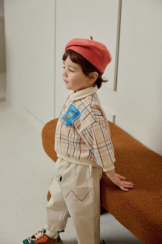 Mimico - Korean Children Fashion - #kidzfashiontrend - Collar Check Tee - 9