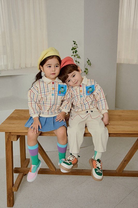 Mimico - Korean Children Fashion - #stylishchildhood - Collar Check Tee