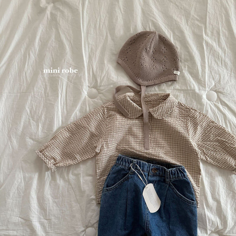 Mini Robe - Korean Baby Fashion - #babylifestyle - Dung Dung Check Blouse - 10