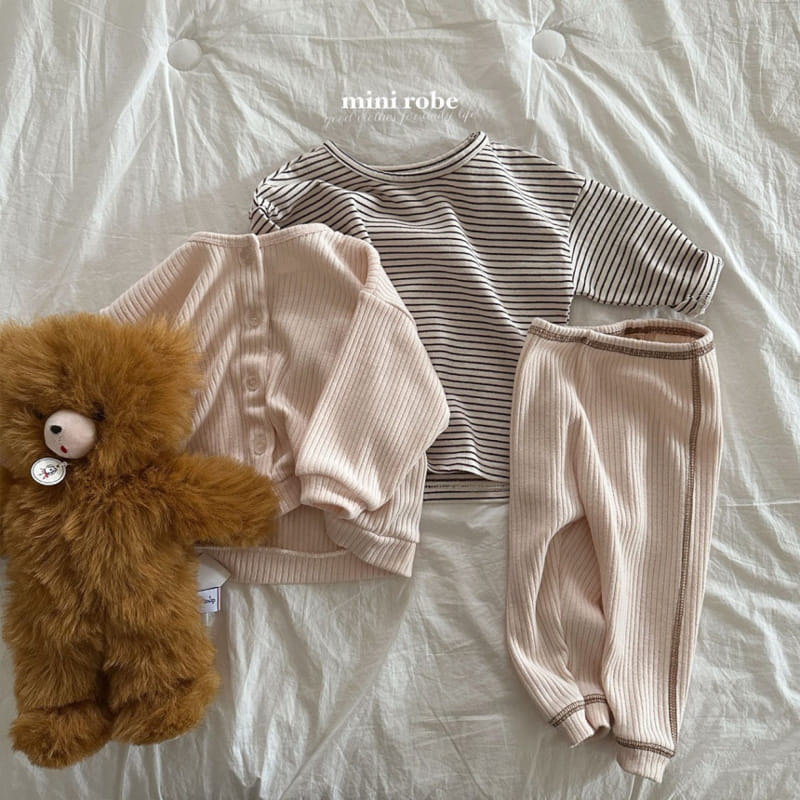 Mini Robe - Korean Baby Fashion - #babyoutfit - Very One Plus One Set - 11
