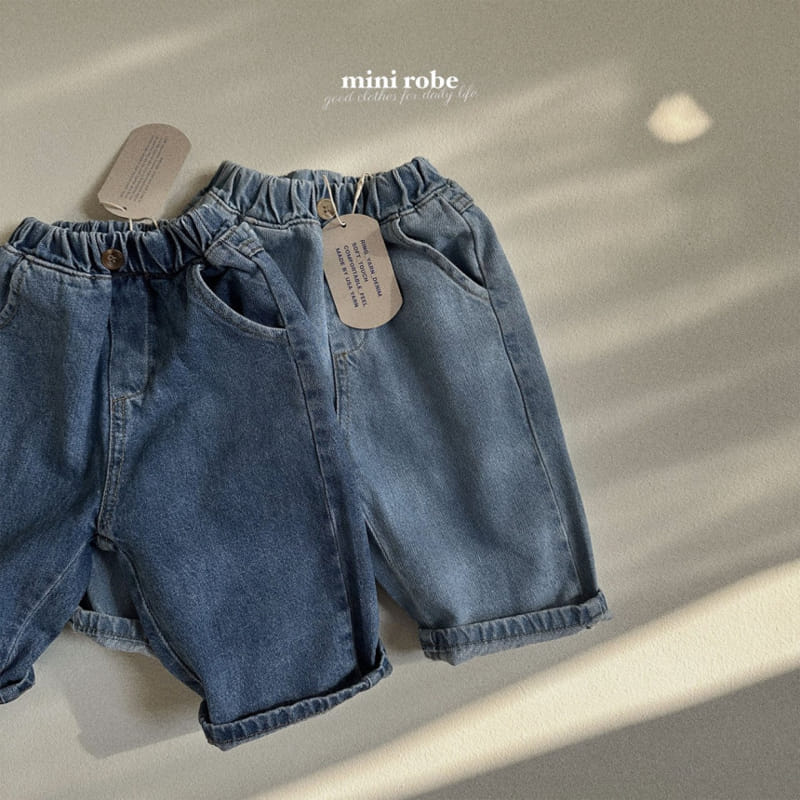 Mini Robe - Korean Baby Fashion - #babyoutfit - Side Denim Pants - 9