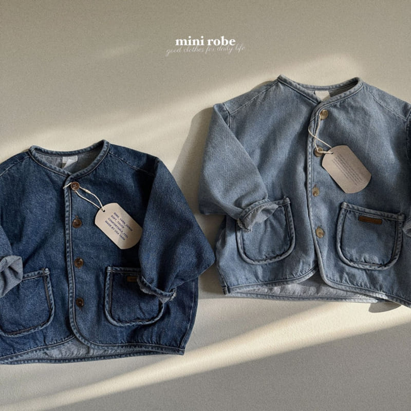 Mini Robe - Korean Baby Fashion - #babywear - Round Denim Jacket