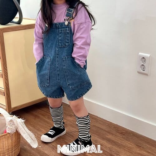 Minimal - Korean Children Fashion - #kidsshorts - Pocket Denim Overalls