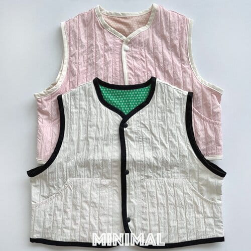 Minimal - Korean Children Fashion - #fashionkids - Quilted Reversible Vest - 4
