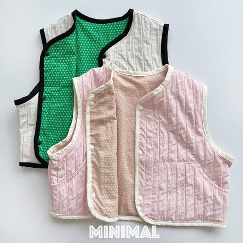 Minimal - Korean Children Fashion - #kidsstore - Quilted Reversible Vest - 5