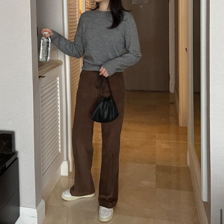 Moani - Korean Women Fashion - #momslook - Corduroy Semi Wide Pants