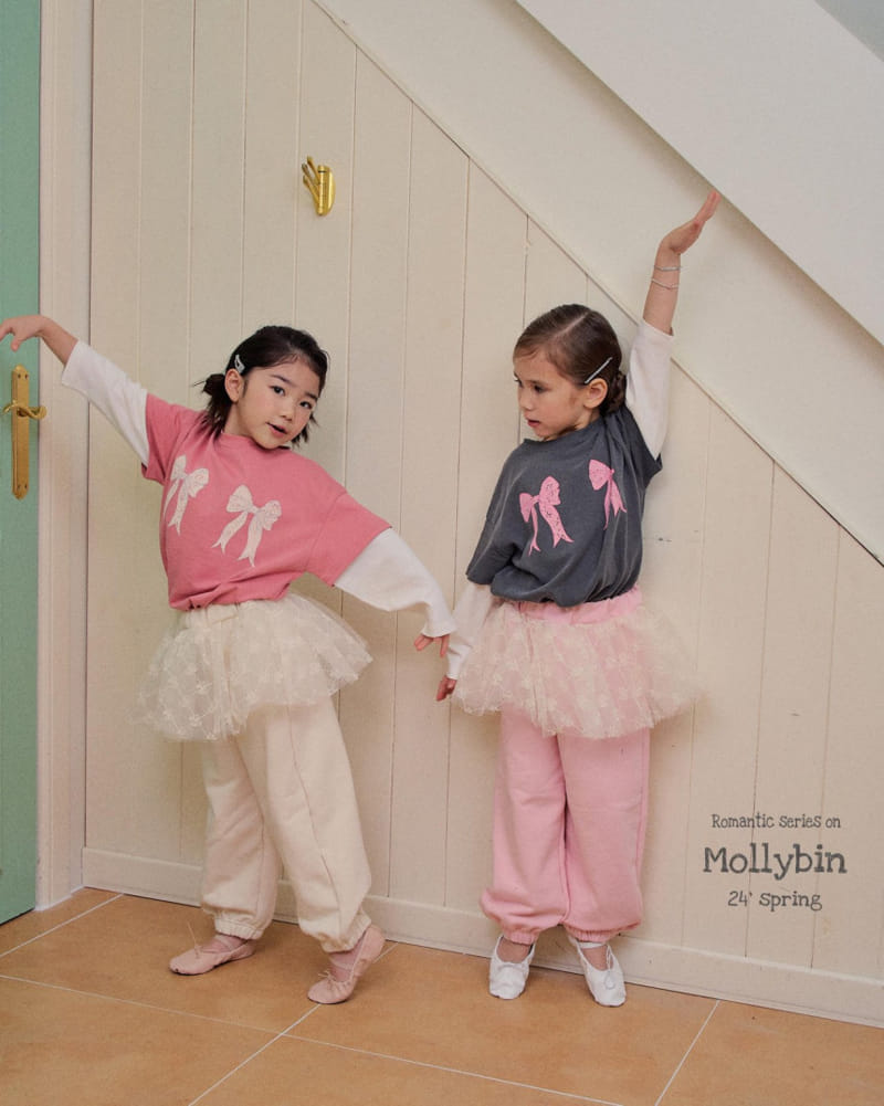 Mollybin - Korean Children Fashion - #discoveringself - Layered Ribbon Tee - 5