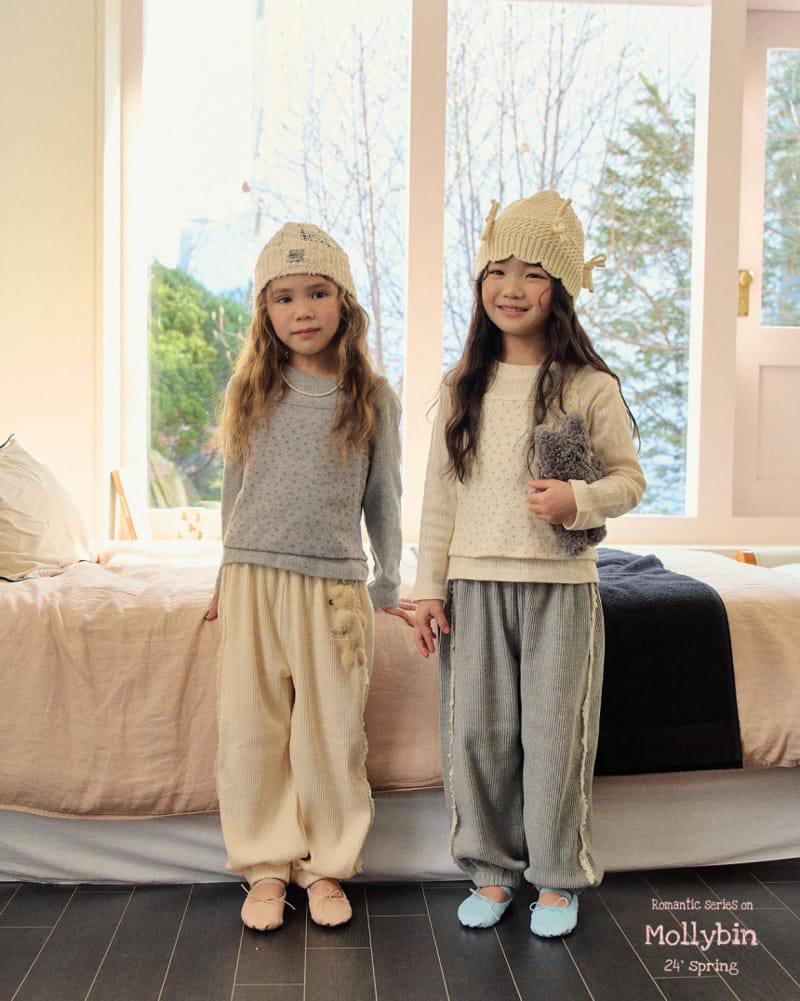 Mollybin - Korean Children Fashion - #kidsshorts - Lace Rib Pants - 9