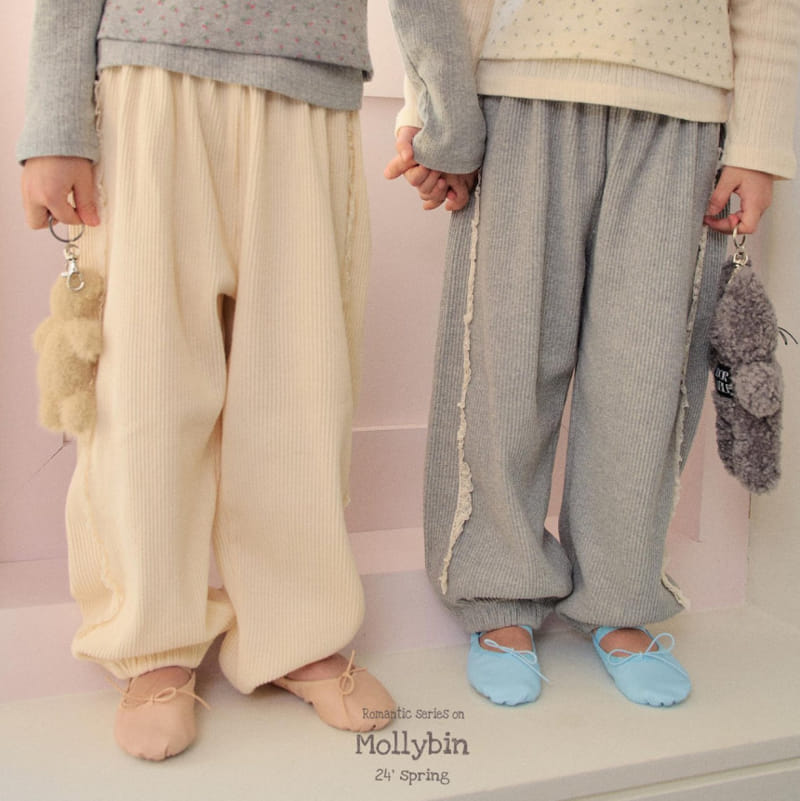 Mollybin - Korean Children Fashion - #prettylittlegirls - Lace Rib Pants - 2